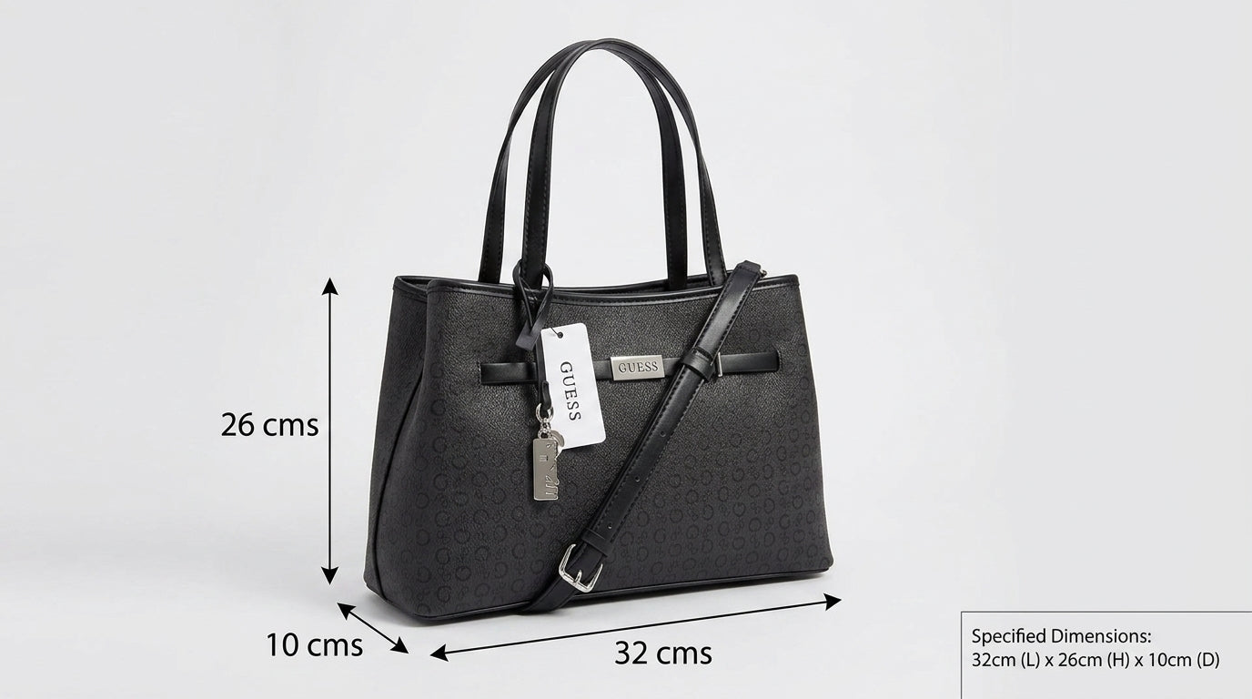 Bolso Guess Negro Tote Elegante Mujer Premium Con Correa