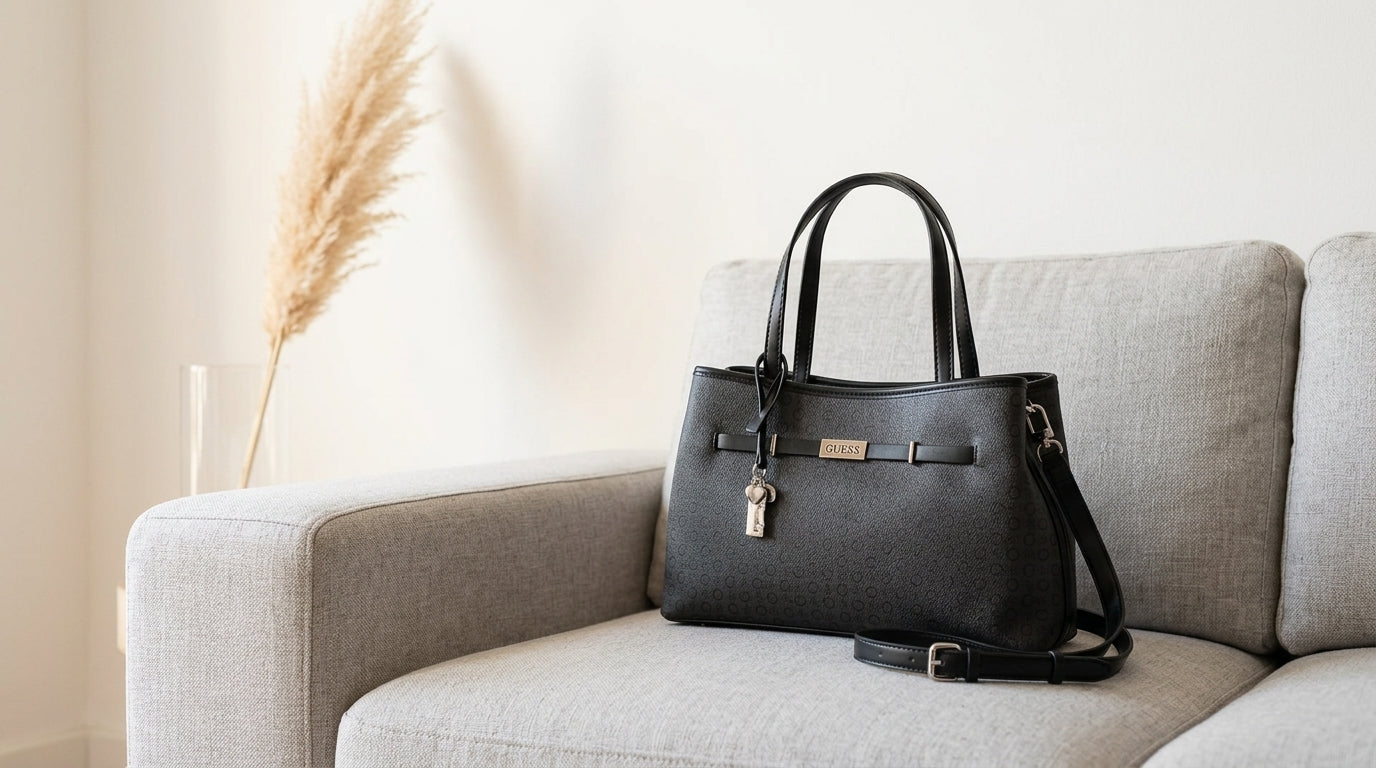 Bolso Guess Negro Tote Elegante Mujer Premium Con Correa