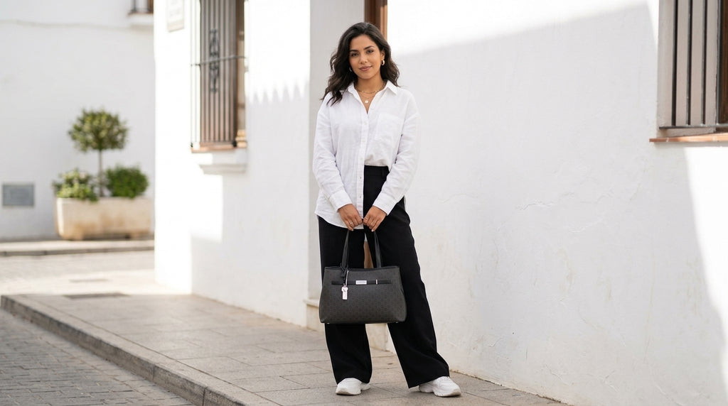 Bolso Guess Negro Tote Elegante Mujer Premium Con Correa