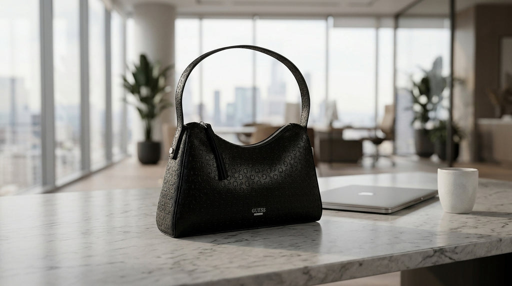 Bolso Guess Negro Monograma Shoulder Bag Elegante Premium