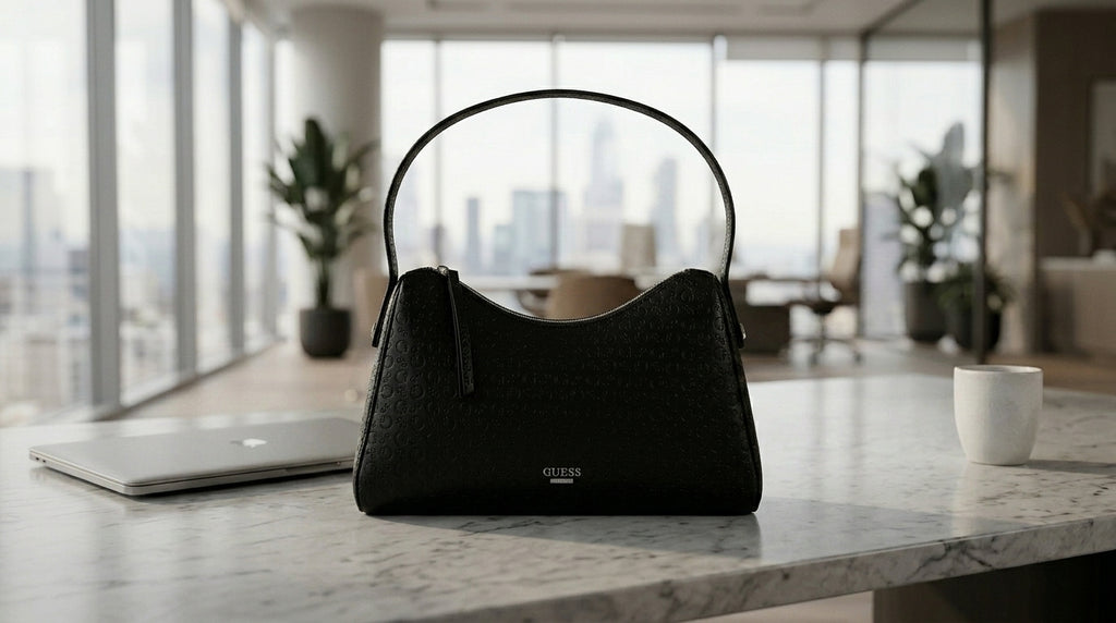 Bolso Guess Negro Monograma Shoulder Bag Elegante Premium