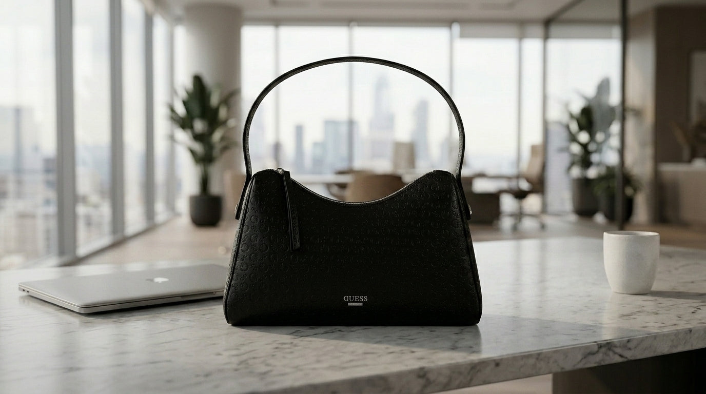 Bolso Guess Negro Monograma Shoulder Bag Elegante Premium
