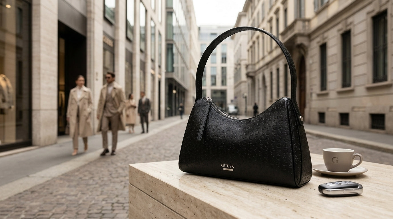 Bolso Guess Negro Monograma Shoulder Bag Elegante Premium