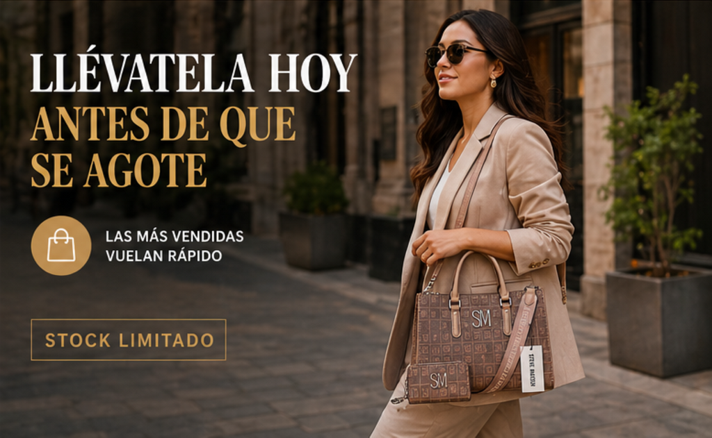 Steve Madden Set Bolsa + Cartera Café Monograma SM | Silver